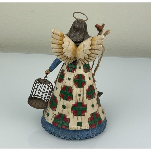 VTG Jim Shore Heartwood Creek Angel with Birdcage Bird Folk Art Resin Figure - Picture 12 of 16